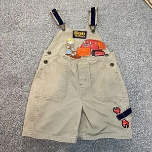vtg‎ Bob the Builder Shortalls Overalls Boys 5T Khaki Character y2k outfit